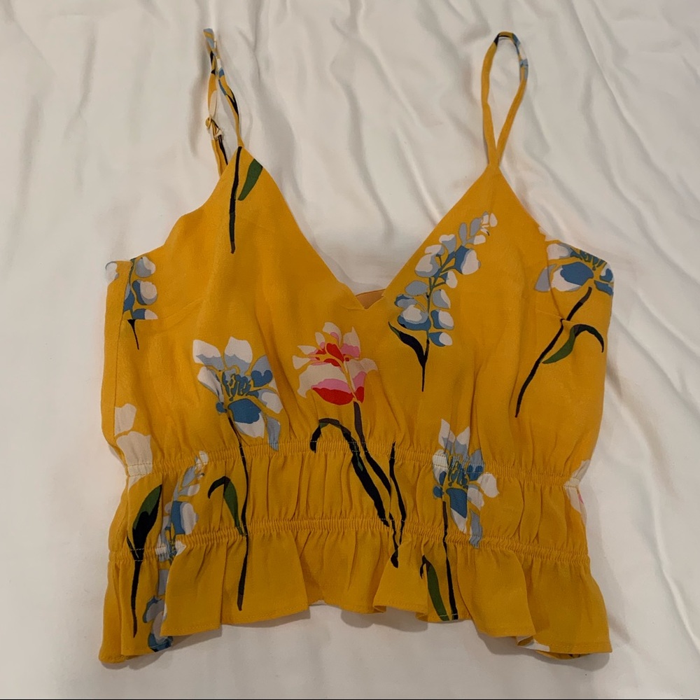 L'Academie The Salta Top Cropped Floral Print